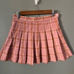 Cute Pink Plaid Pleated Mini Skirt Size S from Amazon